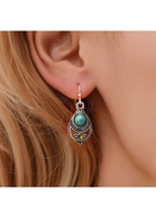 Turquoise Detail Hollow Out Bohemia Design Earrings