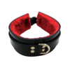 Fur Collar Black/Red Leather