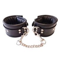 Leather Wrist Cuffs (Padded) Black
