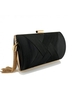 Rotita Black Tassel Design Pushlock Clutch Bag - One Size