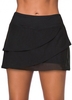 Rotita High Waisted Layered Black Swim Skirt - One Size