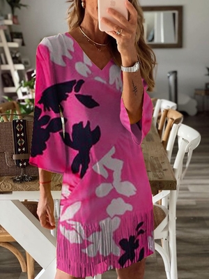 3/4 Sleeve Cotton-Blend Floral
Vintage Shorts