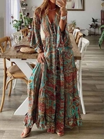 3/4 Sleeve Shift Boho Dresses - Noracora