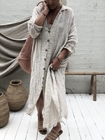3/4 Sleeve V Neck Holiday Maxi Dresses