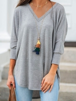 3/4 Sleeve V Neck T-Shirts