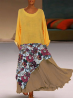 A-Line Cotton-Blend Causal Dresses