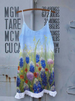A-Line Sleeveless Cotton-Blend Boho Tanks & Camis - Noracora