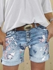 Abstract Casual Regular Fit Denim Shorts