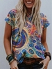 Abstract Casual Short Sleeve T-Shirts - Noracora