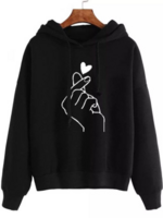Abstract Hooded Casual Hoodies & Sweatshirts