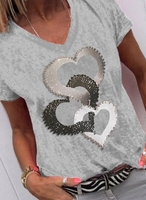 Abstract Short Sleeve Statement T-Shirts - Noracora