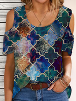 Abstract Short Sleeve T-Shirts - Noracora