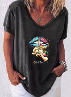 Abstract Short Sleeve T-Shirts - Noracora