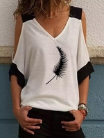 Abstract Short Sleeve Tanks & Camis - Noracora