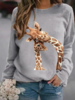 Animal Printed Casual Long Sleeve Round Neck Sweatshirt - Noracora