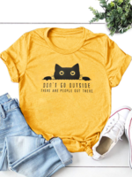 Animal Short Sleeve Cotton-Blend T-Shirts - Noracora