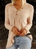 Apricot Casual Buttoned V Neck Blouses&shirts