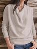 Apricot Cotton-Blend Casual Solid Sweaters - Noracora