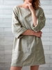 Apricot Linen Long Sleeve Causal Tops - Noracora