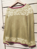 Apricot Long Sleeve Floral Crew Neck Sweaters