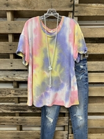 As Picture Ombre/tie-Dye Casual Short Sleeve T-Shirts - Noracora