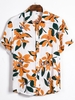 As Picture Printed Cotton Floral Casual Men-Shirts - Noracora