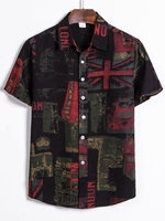 As Picture Printed Geometric Casual Men-Shirts - Noracora