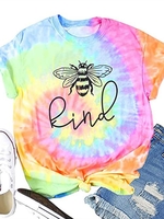 As Picture Short Sleeve Crew Neck T-Shirts - Noracora