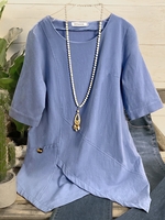 Asymmetrical Half Sleeve T-Shirts - Noracora