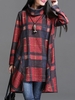 Autumn Winter Casual Plaid Turtleneck Long Sleeve Sweatshirt