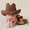 Baby Knitted Cowboy Hat And Socks Set - Noracora