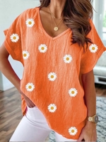 Bamboo Daisy Casual Loose Tunic Tops