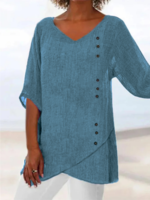 Bamboo Vacation Plain Loose Tunic Blouses