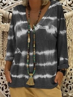 Basic Long Sleeve V-Neck Causal Tops - Noracora