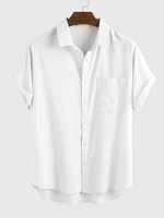 Beach Paneled Plain Men-Shirts - Noracora