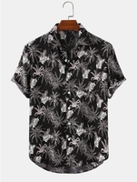Black Printed Casual Men-Shirts - Noracora