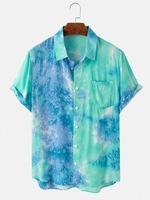 Blue Casual Printed Men-Shirts - Noracora