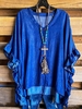 Blue Cocoon Casual 3/4 Sleeve Cotton-Blend Causal Tops - Noracora