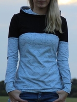 Blue Cotton-Blend Casual Printed Sweatshirts &pullover - Noracora