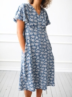 Blue Cotton Casual Auto-Clearance - Noracora