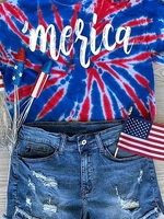 Blue Cotton Casual T-Shirts - Noracora