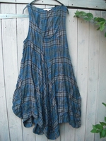 Blue Cotton Crew Neck Sleeveless Striped Act