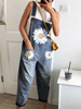 Blue Floral Vintage Denim Jumpsuits&overalls - Noracora