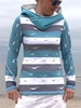 Blue Printed Long Sleeve Cotton-Blend Sweatshirts &pullover - Noracora