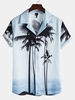 Blue Shirt Collar Beach Men-Shirts - Noracora
