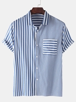 Blue Stripes Statement Men-Shirts - Noracora