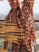 Brown Casual Shirt Collar Men-Shirts - Noracora