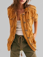 Brown Cotton-Blend Casual Long Sleeve Autumn Preview