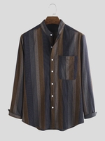 Brown Printed Casual Cotton Men-Shirts - Noracora