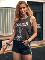 Brown Sleeveless Cotton Crew Neck Tanks & Camis - Noracora